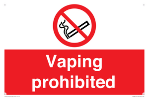 Vaping prohibited
